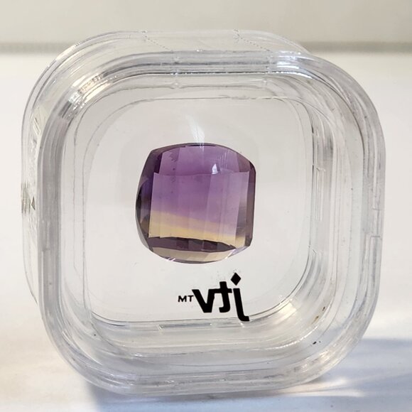 SIB Mandiore Ametrine Avg 13.00ct 14x14mm Cushion Roll Top Cut Loose Gemstone - Picture 6 of 10